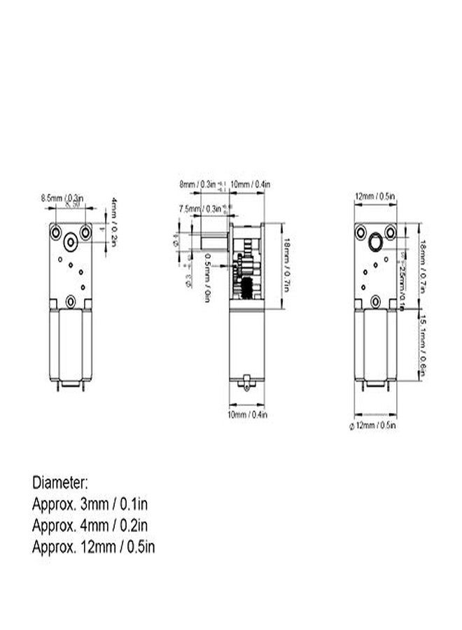 ZERONE Geared DC Motor N20 Mini Gear Motor Micro Gear Reducer Brushed Motor for Electronic Locks Smart Car Robots 6V 35RPM - Image 4